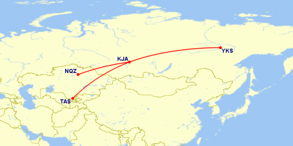 Прямые рейсы из Красноярска в Якутию, Казахстан и Узбекистан от 5980 рублей туда-обратно