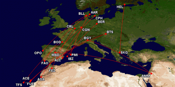 Полеты по Европе, в Марокко и на Ближний Восток за 1300-1500 рублей
